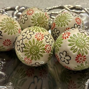 Decorative Ceramic Balls Vase Fillers Set of 5